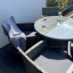 Outdoor Living (NW) Ltd 5-Piece Rattan Wicker Relaxed Garden Dining Set - thumbnail 6