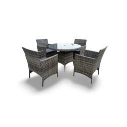 Outdoor Living (NW) Ltd 5-Piece Rattan Wicker Relaxed Garden Dining Set - thumbnail 1