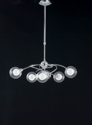 Luminosa Lighting Luminosa Blog 6 Light Multi Arm Pendant Ceiling Light Chrome 72X72Cm - thumbnail 1