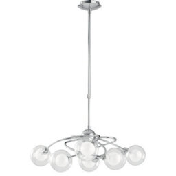 Luminosa Lighting Luminosa Blog 6 Light Multi Arm Pendant Ceiling Light Chrome 72X72Cm - thumbnail 2