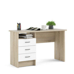 Furniture To Go Function Plus Oak Desk 3 White Drawers  (W) 120.1 X (H) 72.6 X (D) 48.1Cm - thumbnail 8