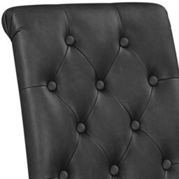 Yaheetech Set Of 2 Pu Leather Dining Chairs With High Back Dark Grey - thumbnail 9