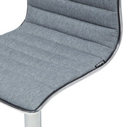 Wyld and Coco Set Of 2 Grey Fabric Bar Chairs, Chrome Frame, Adjustable Height, 360 Swivel - thumbnail 7