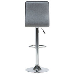Wyld and Coco Set Of 2 Grey Fabric Bar Chairs, Chrome Frame, Adjustable Height, 360 Swivel - thumbnail 6