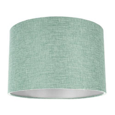 Happy Homewares Contemporary And Sleek Mint Plain Linen Fabric Drum Lamp Shade 60W Maximum - image 1