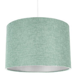 Happy Homewares Contemporary And Sleek Mint Plain Linen Fabric Drum Lamp Shade 60W Maximum - thumbnail 2