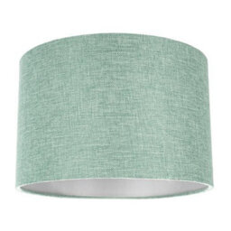 Happy Homewares Contemporary And Sleek Mint Plain Linen Fabric Drum Lamp Shade 60W Maximum - thumbnail 1
