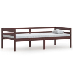 Berkfield Bed Frame Dark Brown Solid Pinewood 90X200 Cm - thumbnail 2