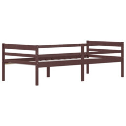 Berkfield Bed Frame Dark Brown Solid Pinewood 90X200 Cm - thumbnail 6