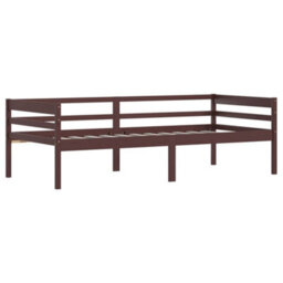 Berkfield Bed Frame Dark Brown Solid Pinewood 90X200 Cm - thumbnail 3