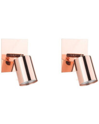 Beliani Copper Wall Lamps Set Of 2 Adjustable Sconces - Gloss Finish, Led-Compatible, Modern Industrial - thumbnail 2