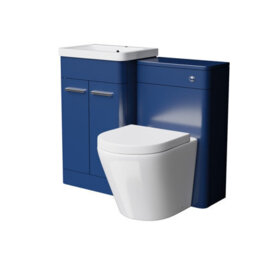 Nes Home 500mm Freestanding Vanity Unit With Basin,rimless Toilet, Wc Unit Royal Blue - thumbnail 5