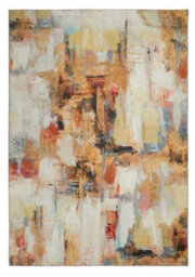 Beige Multicolour Abstract Polyester Soft Bedroom, Livingroom Rug - 120Cm X 180Cm - thumbnail 2