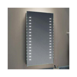 Ibathuk Orion Wall Mounted Led Illuminated Bathroom Mirror, Modern Rectangular Battery Powered Mirror With White Lights, 500X700mm