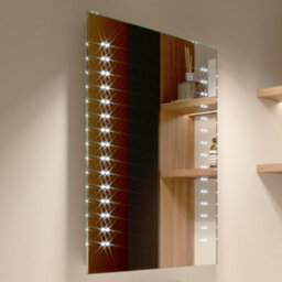 Ibathuk Orion Wall Mounted Led Illuminated Bathroom Mirror, Modern Rectangular Battery Powered Mirror With White Lights, 500X700mm - thumbnail 2