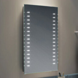 Ibathuk Orion Wall Mounted Led Illuminated Bathroom Mirror, Modern Rectangular Battery Powered Mirror With White Lights, 500X700mm - thumbnail 3