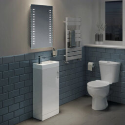 Ibathuk Orion Wall Mounted Led Illuminated Bathroom Mirror, Modern Rectangular Battery Powered Mirror With White Lights, 500X700mm - thumbnail 4