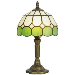 Homcom Tiffany-Style Table Lamp For Bedroom, Bulb Not Included, Green - thumbnail 2