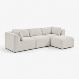 Furniturebox Uk Drift Cream Boucle Fabric 3 Seater Modular Chaise Sofa - thumbnail 6