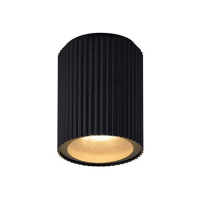 Nordlux Kyklop Outdoor Aluminium Ceiling Light Ribbed  Black,mains - image 1