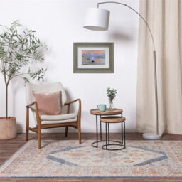 Floral Grey Traditional Abstract Persian Bordered Easy To Clean Rug For Dining Room-120Cm X 170Cm - thumbnail 2