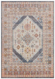 Floral Grey Traditional Abstract Persian Bordered Easy To Clean Rug For Dining Room-120Cm X 170Cm - thumbnail 1