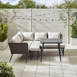 Furniturebox Seychelles Garden Table & Chairs - 9 Seater Grey Rattan Garden Sofa & Garden Dining Set, Rattan Corner Table & Chairs - thumbnail 2
