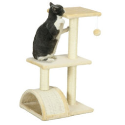 Pawhut 72Cm Cat Tree Tower With Scratching Post Perch, Indoor, Cream White - thumbnail 2