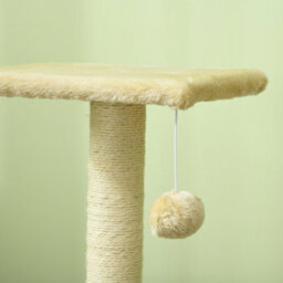 Pawhut 72Cm Cat Tree Tower With Scratching Post Perch, Indoor, Cream White - thumbnail 7