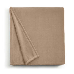 Ameha Fleece Plain Blanket, Lightweight & Reversible Throw For Travel, Bed & Sofa Blanket, Camel Super King 230X270Cm - thumbnail 5