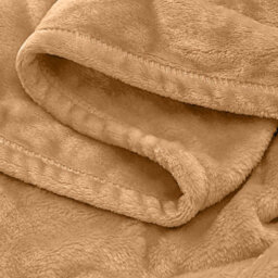Ameha Fleece Plain Blanket, Lightweight & Reversible Throw For Travel, Bed & Sofa Blanket, Camel Super King 230X270Cm - thumbnail 9