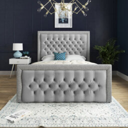 Ds Living Cheltenham Glitter And Plush Velvet Upholstered Small Double Bed Frame 4Ft - thumbnail 3