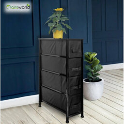 Black - W20Xd48Xh73.5 Cm Narrow 4-Drawer Dresser And Storage Organizer Unit For Bedroom Home  Kitchen - thumbnail 3