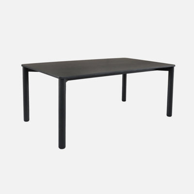 Sweeek - 6-Seater Rectangular Dining Table With Rubberwood And Black Oak Veneer  - 180 X 100 X 75 Cm - Solene - image 1