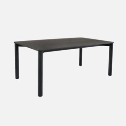 Sweeek - 6-Seater Rectangular Dining Table With Rubberwood And Black Oak Veneer  - 180 X 100 X 75 Cm - Solene - thumbnail 1