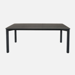 Sweeek - 6-Seater Rectangular Dining Table With Rubberwood And Black Oak Veneer  - 180 X 100 X 75 Cm - Solene - thumbnail 2