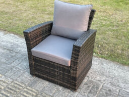 Fimous High Back Rattan Garden Furniture Corner Sofa Sets Adjustable Rising Table Set Dark Mixed Grey 9 Seater - thumbnail 7