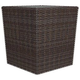 Walplus 3 Piece Garden Bistro Set Poly Rattan And Tempered Glass Brown - thumbnail 7