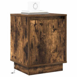 Berkfield Bedside Cabinet With Led Lights Smoked Oak 39X34,5X50 Cm - thumbnail 3