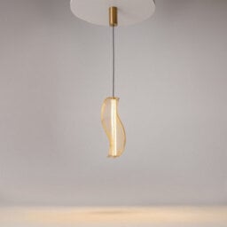 Luminosa Lighting Luminosa Shadows Of The Past Modern Wire Frame Pendant Ceiling Light Brass 3000K 1400Lm White Shade - thumbnail 2