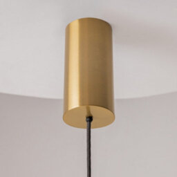 Luminosa Lighting Luminosa Shadows Of The Past Modern Wire Frame Pendant Ceiling Light Brass 3000K 1400Lm White Shade - thumbnail 5