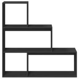 Berkfield Room Divider Bookcase 3-Tier Black 123X29X123 Cm Engineered Wood - thumbnail 5