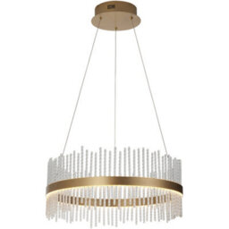 Loops Hanging Ceiling Pendant Light - Brushed Gold Plated Finish & Clear Glass - 41W Led (Smd 2835) Warm White