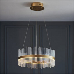 Loops Hanging Ceiling Pendant Light - Brushed Gold Plated Finish & Clear Glass - 41W Led (Smd 2835) Warm White - thumbnail 3