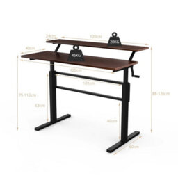 2-Tier Manual Height Adjustable Stand Desk - thumbnail 2