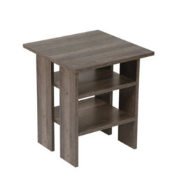 Dark Grey 3 Tier Bedside Table Wooden Side End Table Storage Shelf Bedroom Living Room - thumbnail 1