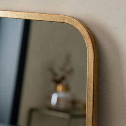 Xample Gallery Kurva Gold Leaner Mirror 56.5X123Cm Curved Frame, Stylish Wall & Floor Use, Fully Assembled With Hanging Kit Included - thumbnail 3