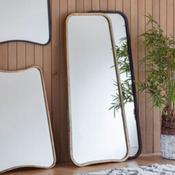 Xample Gallery Kurva Gold Leaner Mirror 56.5X123Cm Curved Frame, Stylish Wall & Floor Use, Fully Assembled With Hanging Kit Included - thumbnail 5