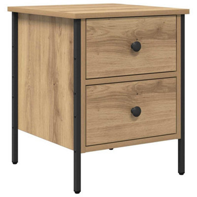 Berkfield Modern Bedside Cabinet Artisan Oak 40X42X50 Cm Engineered Wood - image 1