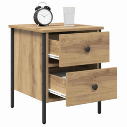 Berkfield Modern Bedside Cabinet Artisan Oak 40X42X50 Cm Engineered Wood - thumbnail 3